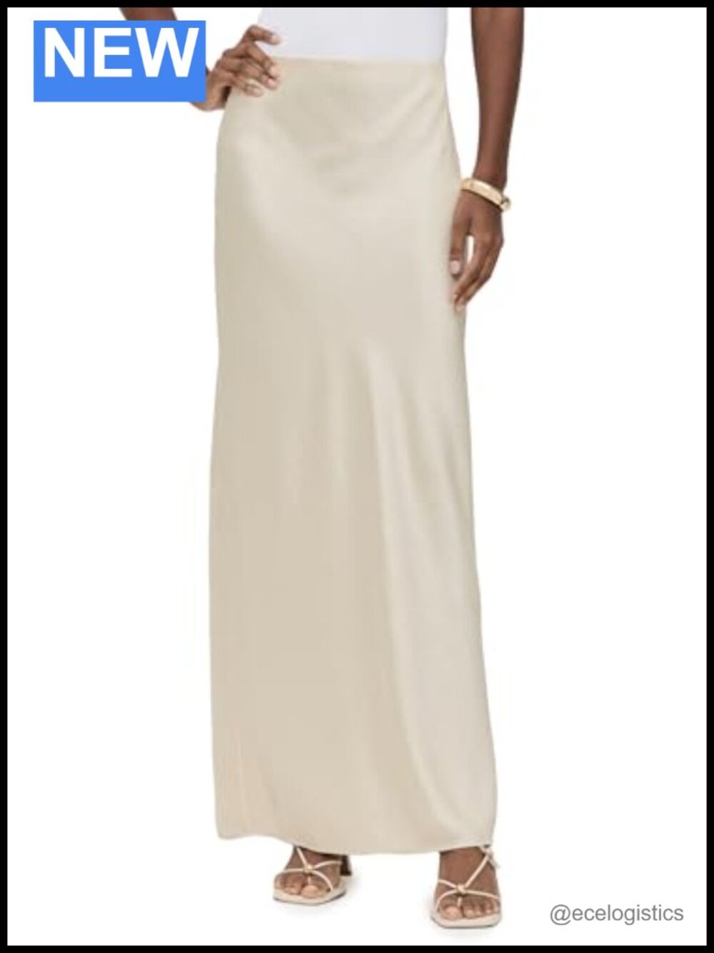 Fluid Satin Bias Column Maxi Skirt Polyester